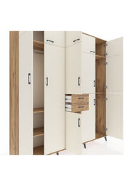 Hyperion Dolap 10 Raflı 2 Çekmeceli 3 Askılı 220x44x243 Çam-Aytaşı/Çam