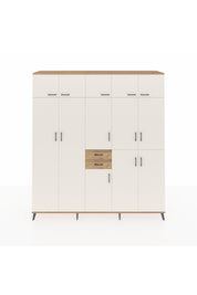 Hyperion Dolap 10 Raflı 2 Çekmeceli 3 Askılı 220x44x243 Çam-Aytaşı/Çam