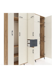 Hyperion Dolap 10 Raflı 2 Çekmeceli 3 Askılı 220x44x243 Çam-Aytaşı/Antrasit