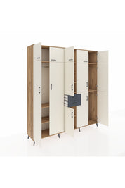 Hyperion Dolap 10 Raflı 2 Çekmeceli 3 Askılı 220x44x243 Çam-Aytaşı/Antrasit