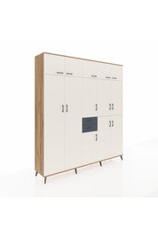 Hyperion Dolap 10 Raflı 2 Çekmeceli 3 Askılı 220x44x243 Çam-Aytaşı/Antrasit