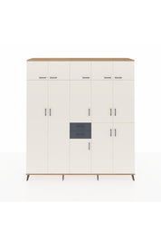 Hyperion Dolap 10 Raflı 2 Çekmeceli 3 Askılı 220x44x243 Çam-Aytaşı/Antrasit