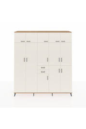 Hyperion Dolap 10 Raflı 2 Çekmeceli 3 Askılı 220x44x243 Çam-Aytaşı/Aytaşı