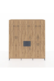 Hyperion Dolap 10 Raflı 2 Çekmeceli 3 Askılı 220x44x243 Çam-Çam/Antrasit