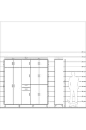Hyperion Dolap 10 Raflı 2 Çekmeceli 3 Askılı 220x44x243 - S553M027V16B