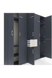 Hyperion Dolap 10 Raflı 2 Çekmeceli 3 Askılı 220x44x243 Antrasit-Antrasit/Aytaşı
