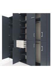 Hyperion Dolap 10 Raflı 2 Çekmeceli 3 Askılı 220x44x243 Antrasit-Antrasit/Aytaşı