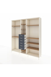 Hyperion Dolap 10 Raflı 6 Çekmeceli 3 Askılı 220x44x243 Aytaşı-Çam/Antrasit