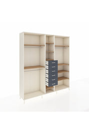 Hyperion Dolap 10 Raflı 6 Çekmeceli 3 Askılı 220x44x243 Aytaşı-Çam/Antrasit