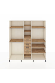 Hyperion Dolap 10 Raflı 6 Çekmeceli 3 Askılı 220x44x243 Aytaşı-Çam/Çam