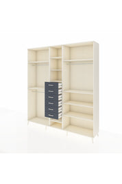 Hyperion Dolap 10 Raflı 6 Çekmeceli 3 Askılı 220x44x243 Aytaşı-Aytaşı/Antrasit