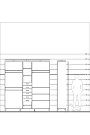 Hyperion Dolap 10 Raflı 6 Çekmeceli 3 Askılı 220x44x243 Aytaşı-Aytaşı/Aytaşı