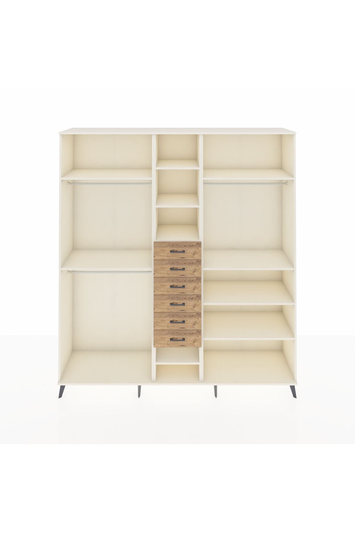 Hyperion Dolap 10 Raflı 6 Çekmeceli 3 Askılı 220x44x243 Aytaşı-Aytaşı/Çam