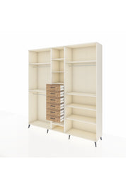 Hyperion Dolap 10 Raflı 6 Çekmeceli 3 Askılı 220x44x243 Aytaşı-Aytaşı/Çam