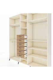 Hyperion Dolap 10 Raflı 6 Çekmeceli 3 Askılı 220x44x243 Aytaşı-Aytaşı/Çam