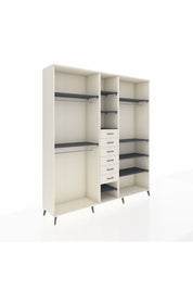 Hyperion Dolap 10 Raflı 6 Çekmeceli 3 Askılı 220x44x243 Aytaşı-Antrasit/Aytaşı