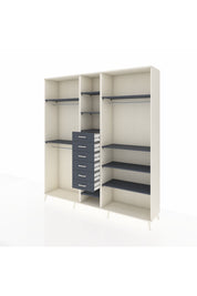 Hyperion Dolap 10 Raflı 6 Çekmeceli 3 Askılı 220x44x243 Aytaşı-Antrasit/Antrasit