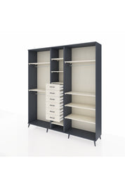 Hyperion Dolap 10 Raflı 6 Çekmeceli 3 Askılı 220x44x243 Antrasit-Aytaşı/Aytaşı