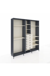 Hyperion Dolap 10 Raflı 6 Çekmeceli 3 Askılı 220x44x243 Antrasit-Aytaşı/Aytaşı