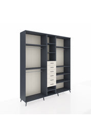 Hyperion Dolap 10 Raflı 6 Çekmeceli 3 Askılı 220x44x243 Antrasit-Antrasit/Aytaşı