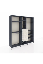 Hyperion Dolap 10 Raflı 6 Çekmeceli 3 Askılı 220x44x243 Antrasit-Antrasit/Aytaşı