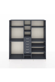 Hyperion Dolap 10 Raflı 6 Çekmeceli 3 Askılı 220x44x243 Antrasit-Antrasit/Antrasit