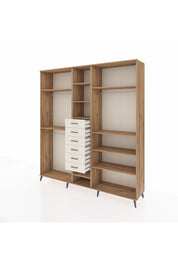 Hyperion Dolap 10 Raflı 6 Çekmeceli 3 Askılı 220x44x243 Çam-Çam/Aytaşı