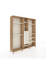 Hyperion Dolap 10 Raflı 6 Çekmeceli 3 Askılı 220x44x243 Çam-Aytaşı/Aytaşı