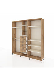 Hyperion Dolap 10 Raflı 6 Çekmeceli 3 Askılı 220x44x243 Çam-Aytaşı/Çam