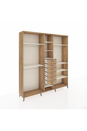 Hyperion Dolap 10 Raflı 6 Çekmeceli 3 Askılı 220x44x243 Çam-Aytaşı/Çam