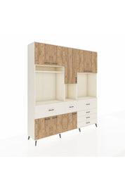 Hyperion Dolap 10 Raflı 6 Çekmeceli 8 Kapaklı 220x44x243 Aytaşı-Çam/Aytaşı