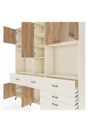 Hyperion Dolap 10 Raflı 6 Çekmeceli 8 Kapaklı 220x44x243 Aytaşı-Çam/Aytaşı