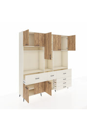 Hyperion Dolap 10 Raflı 6 Çekmeceli 8 Kapaklı 220x44x243 Aytaşı-Çam/Aytaşı