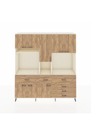 Hyperion Dolap 10 Raflı 6 Çekmeceli 8 Kapaklı 220x44x243 Aytaşı-Çam/Çam