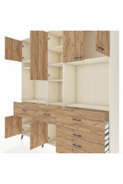 Hyperion Dolap 10 Raflı 6 Çekmeceli 8 Kapaklı 220x44x243 Aytaşı-Çam/Çam