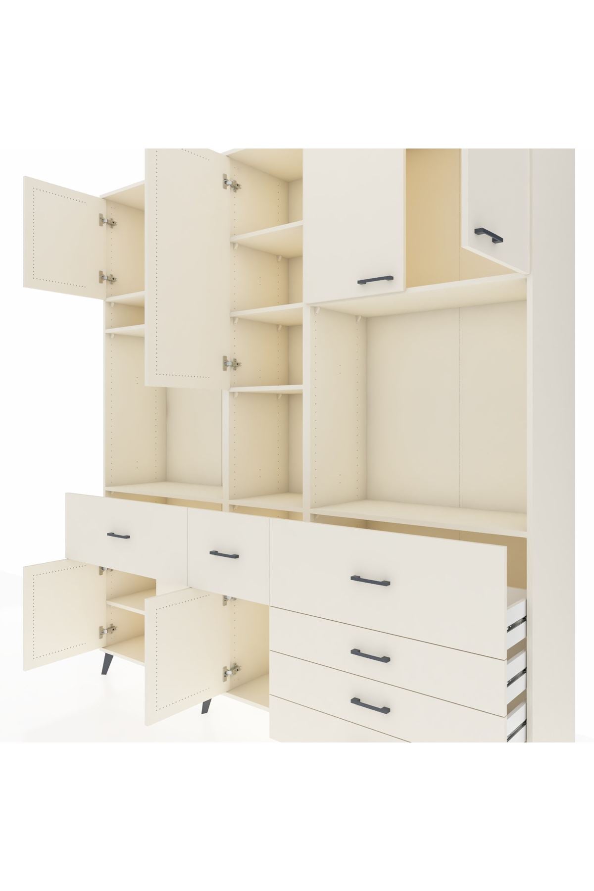 Hyperion Dolap 10 Raflı 6 Çekmeceli 8 Kapaklı 220x44x243 Aytaşı-Aytaşı/Aytaşı