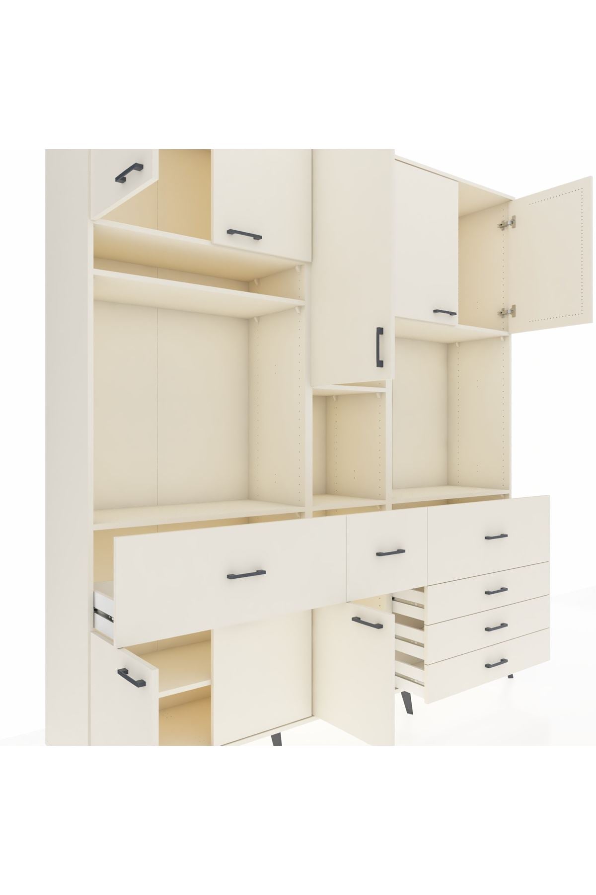 Hyperion Dolap 10 Raflı 6 Çekmeceli 8 Kapaklı 220x44x243 Aytaşı-Aytaşı/Aytaşı