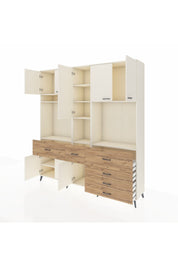 Hyperion Dolap 10 Raflı 6 Çekmeceli 8 Kapaklı 220x44x243 Aytaşı-Aytaşı/Çam