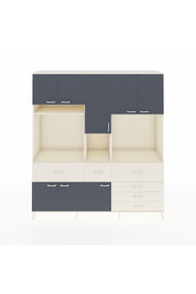 Hyperion Dolap 10 Raflı 6 Çekmeceli 8 Kapaklı 220x44x243 Aytaşı-Antrasit/Aytaşı