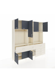 Hyperion Dolap 10 Raflı 6 Çekmeceli 8 Kapaklı 220x44x243 Aytaşı-Antrasit/Aytaşı