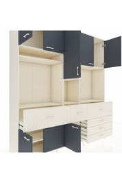 Hyperion Dolap 10 Raflı 6 Çekmeceli 8 Kapaklı 220x44x243 Aytaşı-Antrasit/Aytaşı