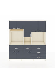 Hyperion Dolap 10 Raflı 6 Çekmeceli 8 Kapaklı 220x44x243 Aytaşı-Antrasit/Antrasit