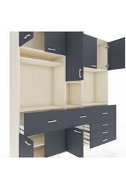 Hyperion Dolap 10 Raflı 6 Çekmeceli 8 Kapaklı 220x44x243 Aytaşı-Antrasit/Antrasit