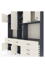 Hyperion Dolap 10 Raflı 6 Çekmeceli 8 Kapaklı 220x44x243 Antrasit-Aytaşı/Aytaşı