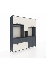 Hyperion Dolap 10 Raflı 6 Çekmeceli 8 Kapaklı 220x44x243 Antrasit-Aytaşı/Antrasit