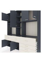 Hyperion Dolap 10 Raflı 6 Çekmeceli 8 Kapaklı 220x44x243 Antrasit-Antrasit/Aytaşı