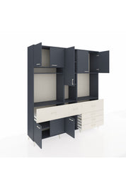 Hyperion Dolap 10 Raflı 6 Çekmeceli 8 Kapaklı 220x44x243 Antrasit-Antrasit/Aytaşı