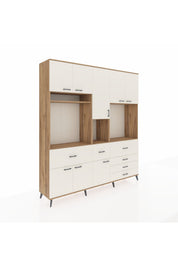 Hyperion Dolap 10 Raflı 6 Çekmeceli 8 Kapaklı 220x44x243 Çam-Aytaşı/Aytaşı