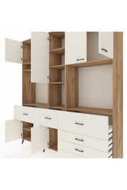 Hyperion Dolap 10 Raflı 6 Çekmeceli 8 Kapaklı 220x44x243 Çam-Aytaşı/Aytaşı