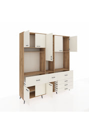 Hyperion Dolap 10 Raflı 6 Çekmeceli 8 Kapaklı 220x44x243 Çam-Aytaşı/Aytaşı